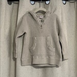 Hanna Andersson Textured Gray Kids Hooded Sweater